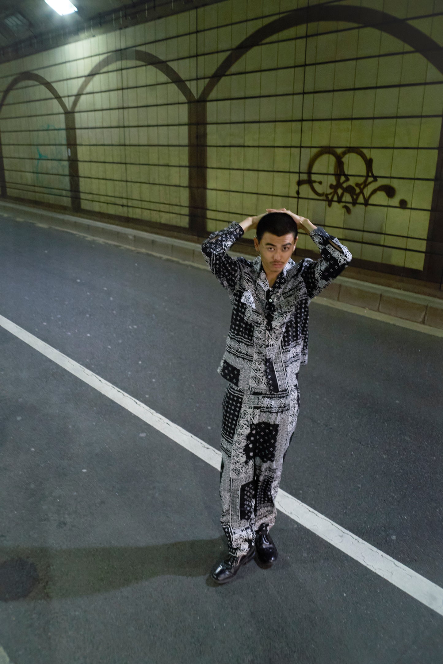 【横尾忠則 × BUENA VISTA】髑髏 bandana L/S shirts