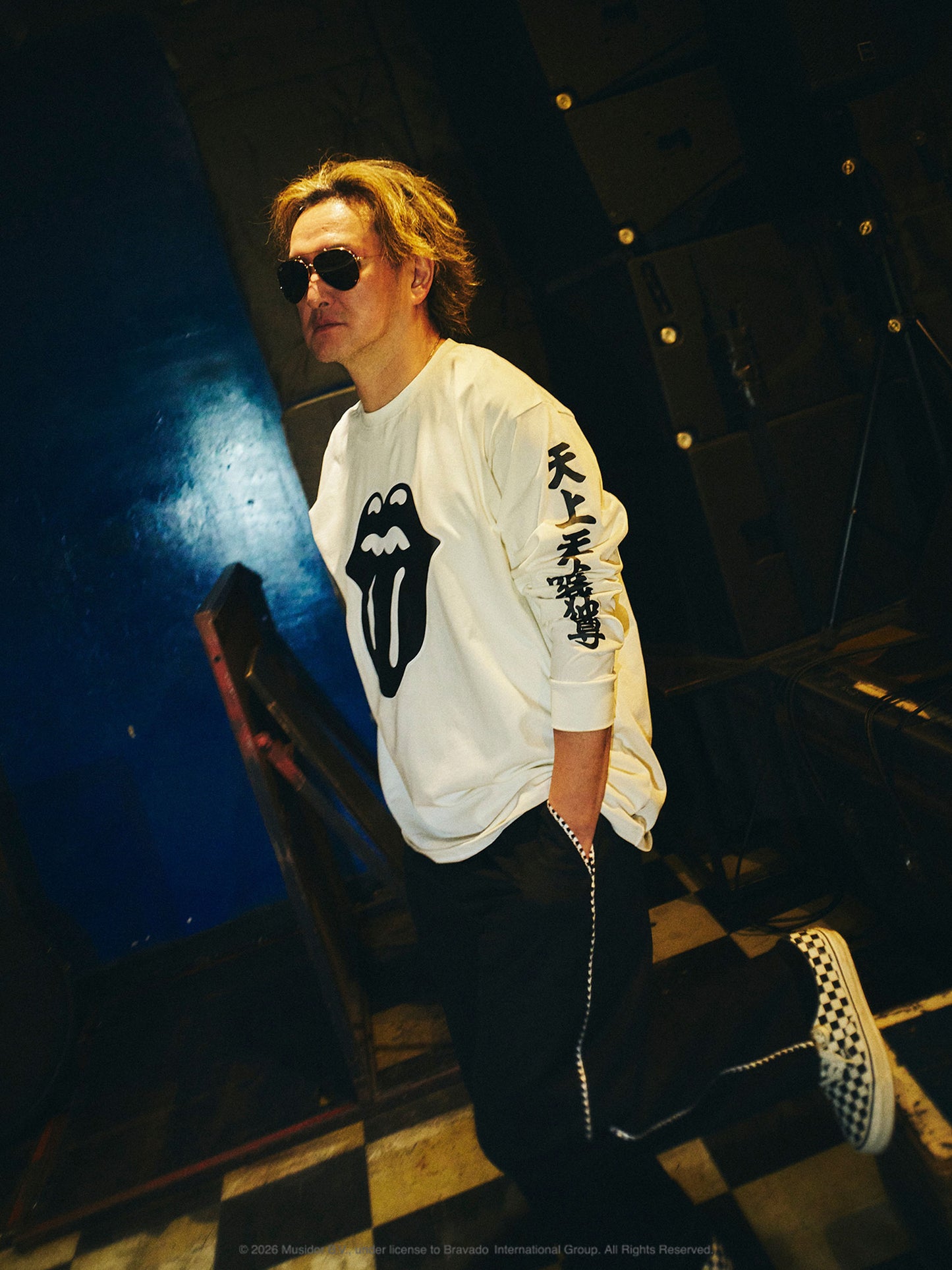 The Rolling Stones rip&tongue pigment L/S tee