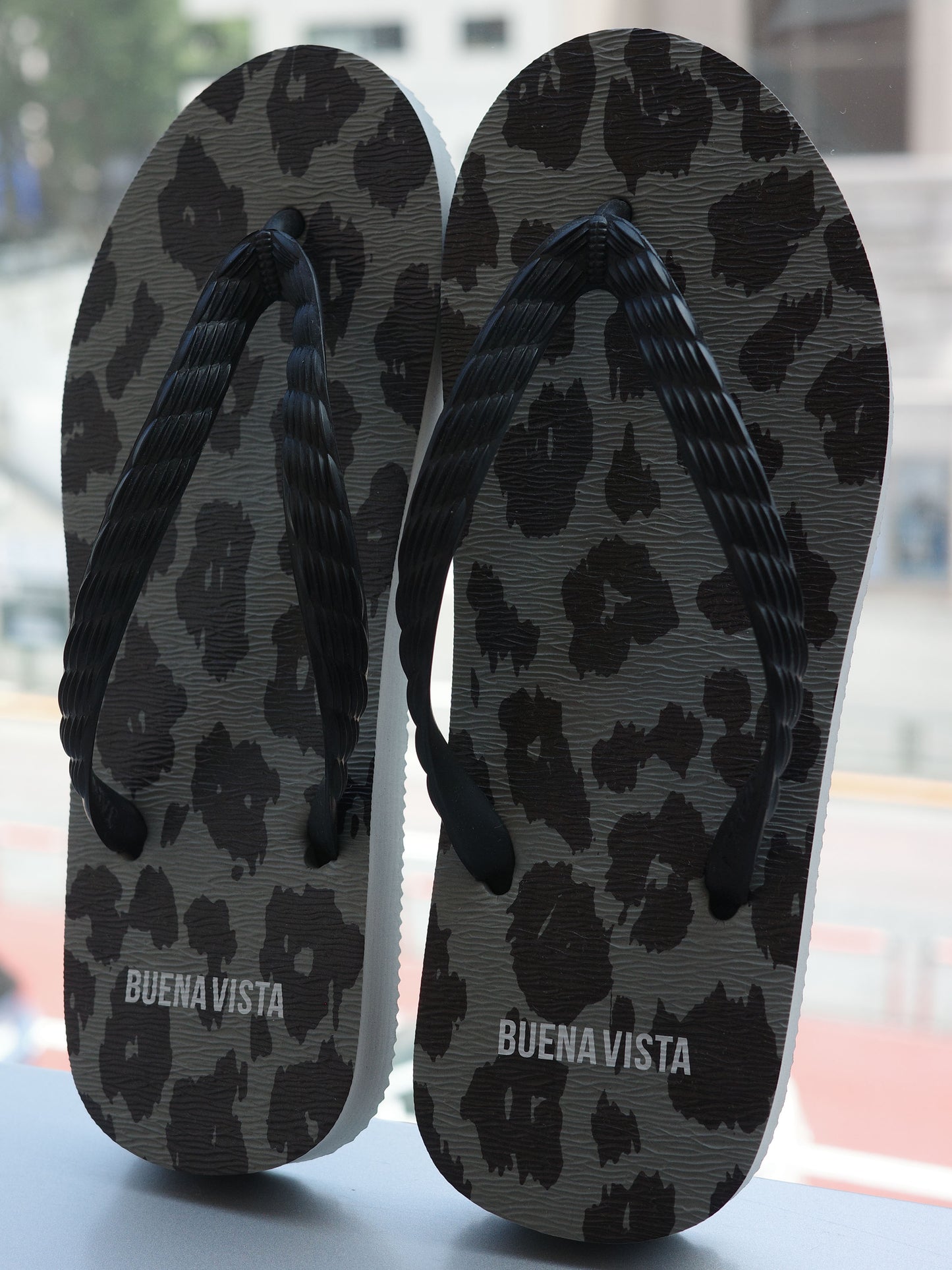 Leopard beach sandals