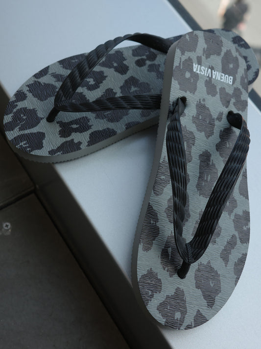 Leopard beach sandals