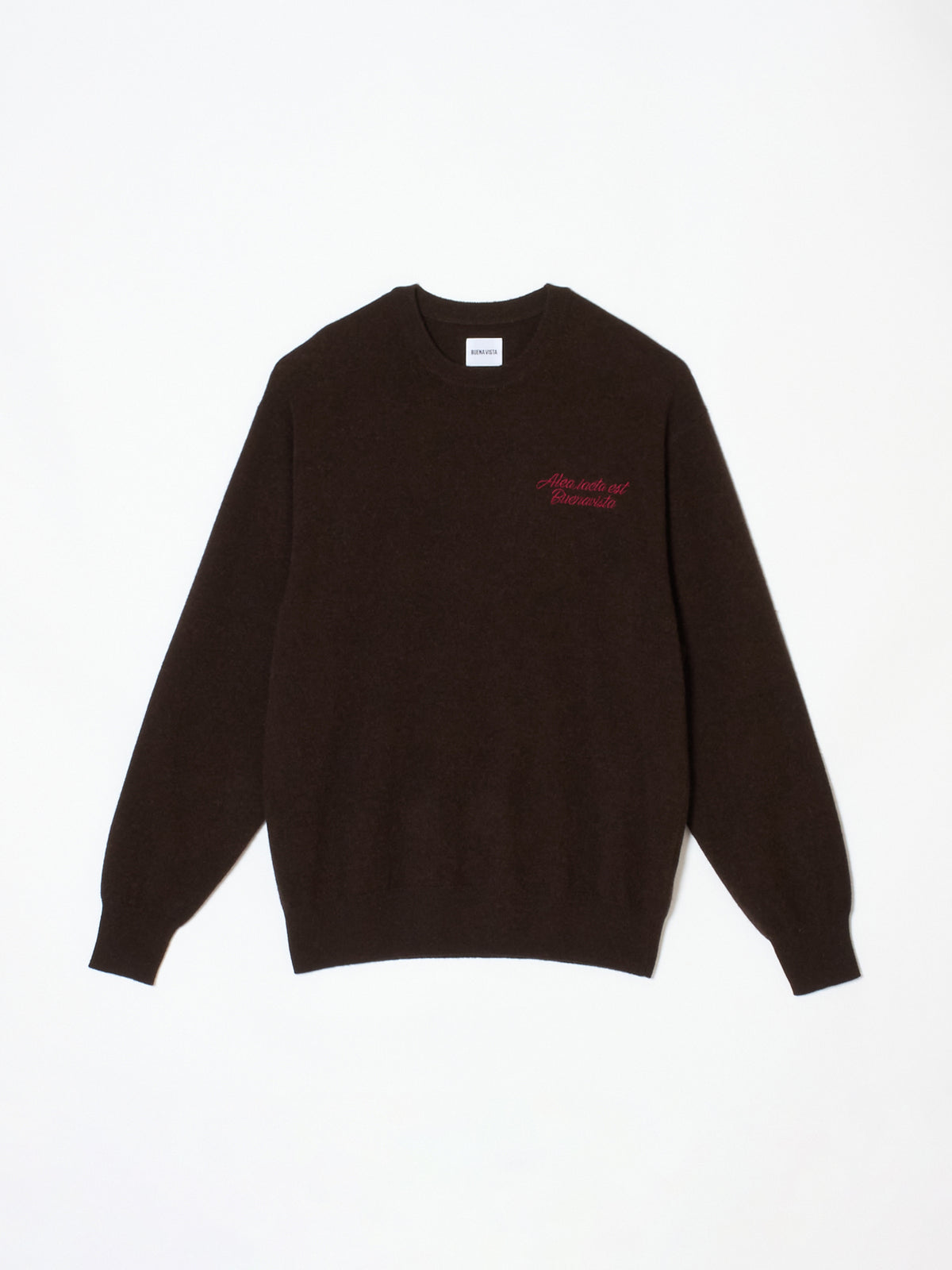 Cashmere crew neck logo knit