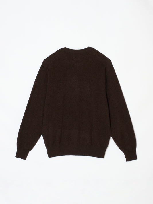 Cashmere crew neck logo knit