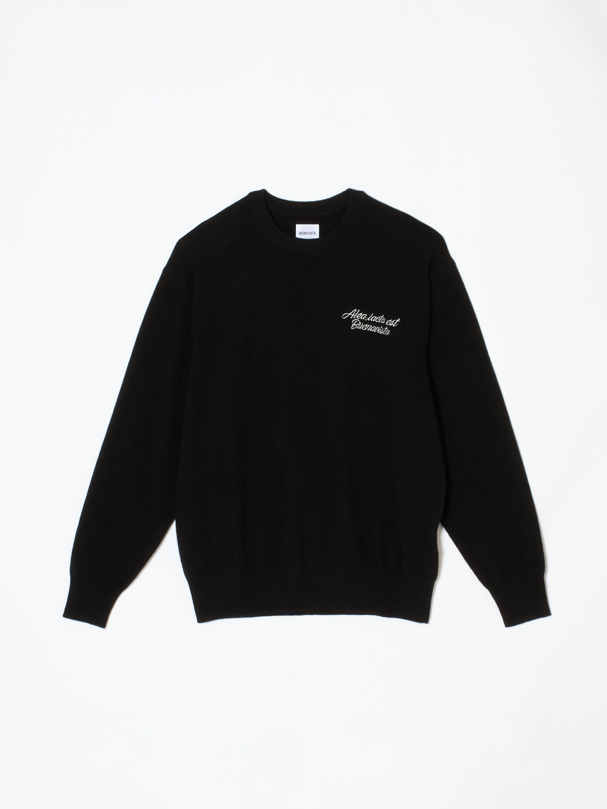 Cashmere crew neck logo knit