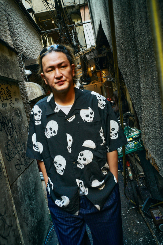 Skull patterned s/s shirt