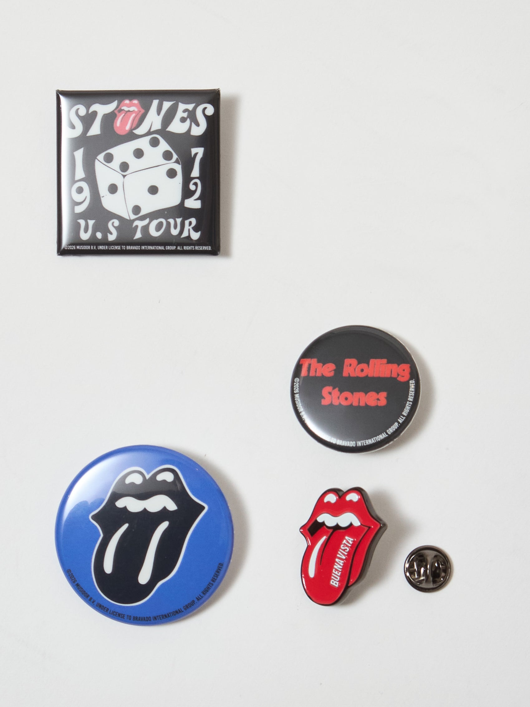 The Rooling Stones pins&can set