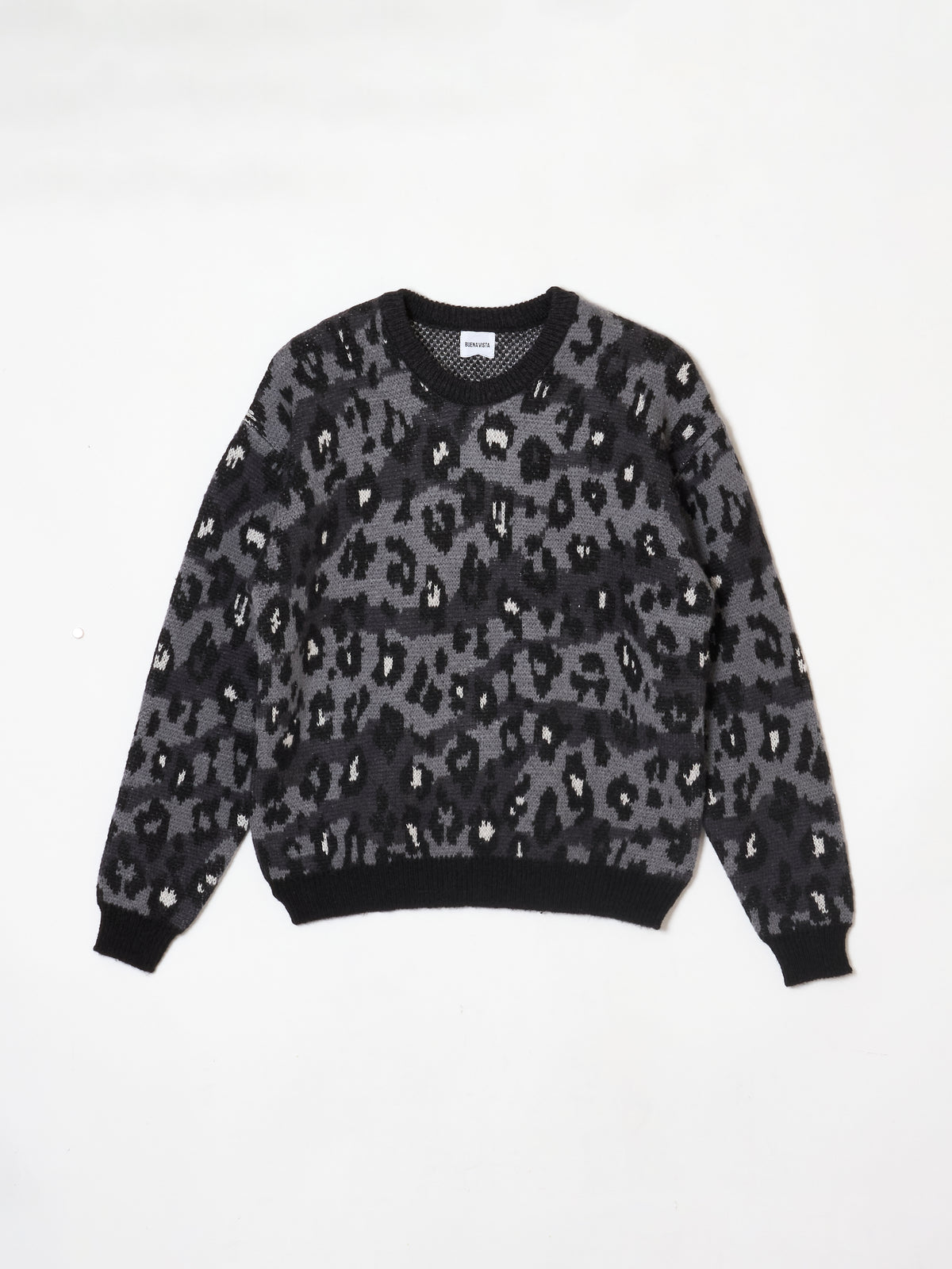 Leopard camo crew neck knit