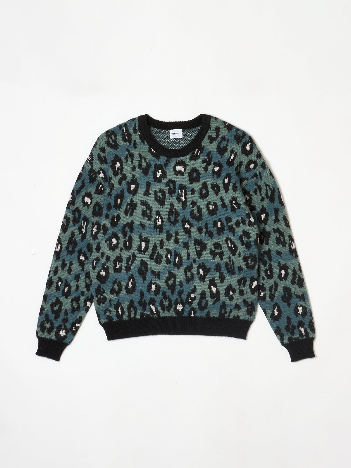 Leopard camo crew neck knit