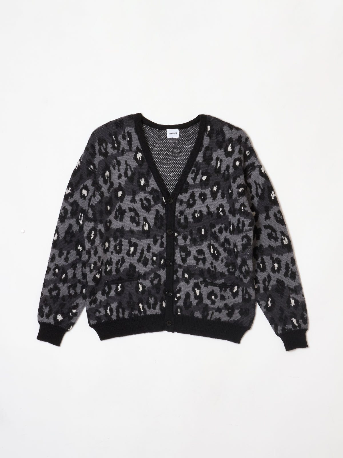 Leopard camo knit cardigan