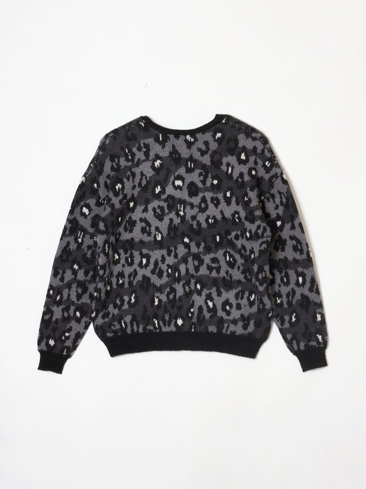 Leopard camo knit cardigan
