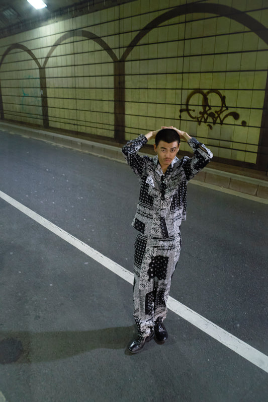【横尾忠則 × BUENA VISTA】髑髏 bandana L/S shirts