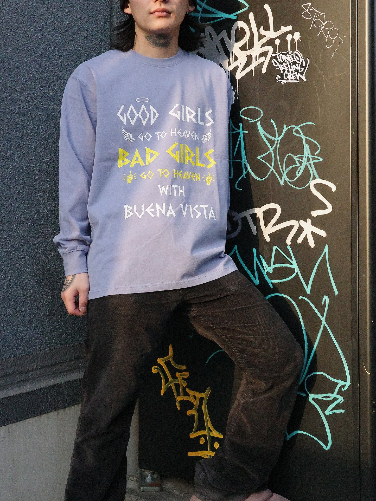 Good girl bad girl pigment L/S tee