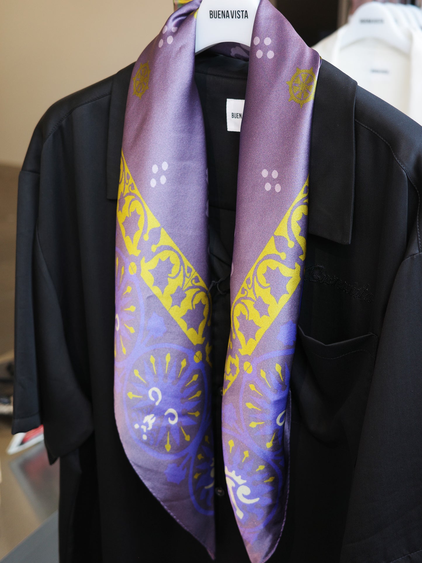 COLORED BANDANA SILK SCARF