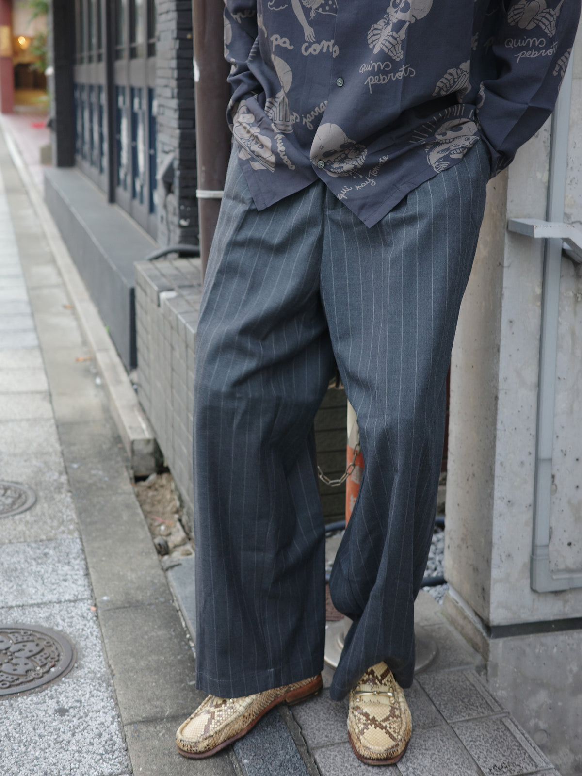 Stripe huge pants